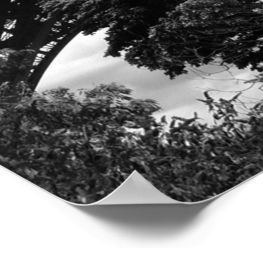 Schwarz-weißer Eiffelturm in Paris Poster (Ecke)