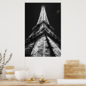 Schwarz-weißer Eiffelturm in Paris Poster (Küche)
