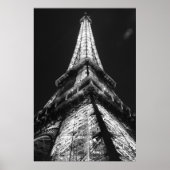 Schwarz-weißer Eiffelturm in Paris Poster (Vorne)