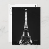 Schwarz-weißer Eiffelturm in Paris Postkarte (Vorne/Hinten)