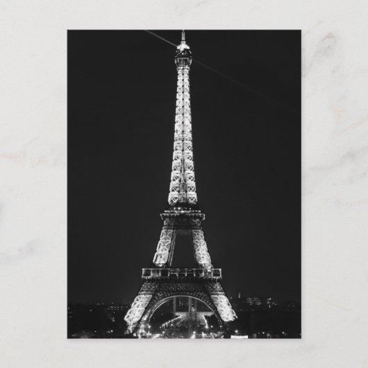 Schwarz-weißer Eiffelturm in Paris Postkarte (Vorderseite)