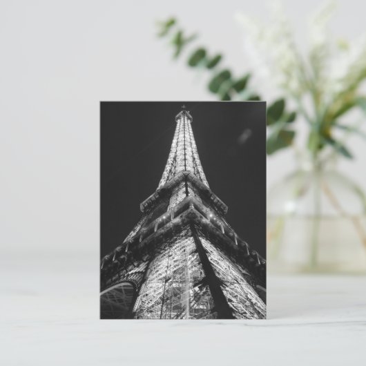 Schwarz-weißer Eiffelturm in Paris Postkarte (Stehend Vorderseite)