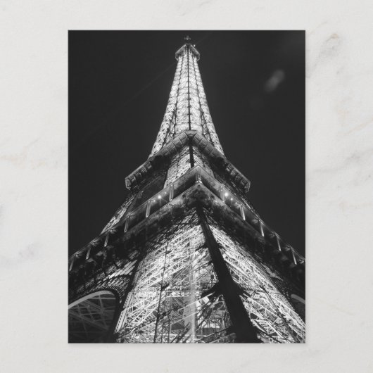 Schwarz-weißer Eiffelturm in Paris Postkarte (Vorderseite)