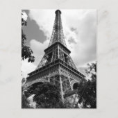 Schwarz-weißer Eiffelturm in Paris Postkarte (Vorderseite)