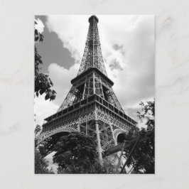 Schwarz-weißer Eiffelturm in Paris Postkarte