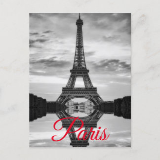 Schwarz-weißer Eiffelturm Paris - Europa Einladungspostkarte