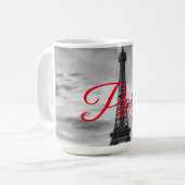 Schwarz-weißer Eiffelturm Paris - Europa Kaffeetasse (Vorderseite Links)