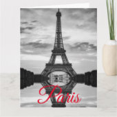 Schwarz-weißer Eiffelturm Paris - Europa Karte (Vorderseite)