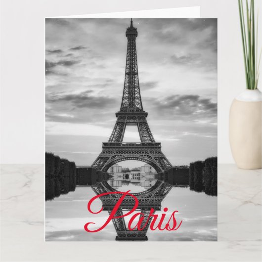 Schwarz-weißer Eiffelturm Paris - Europa Karte (Vorderseite)