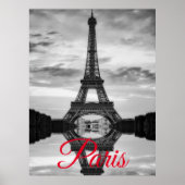Schwarz-weißer Eiffelturm Paris - Europa Poster (Vorne)