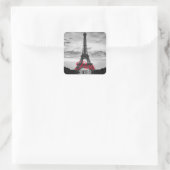 Schwarz-weißer Eiffelturm Paris - Europa Quadratischer Aufkleber (Tasche)