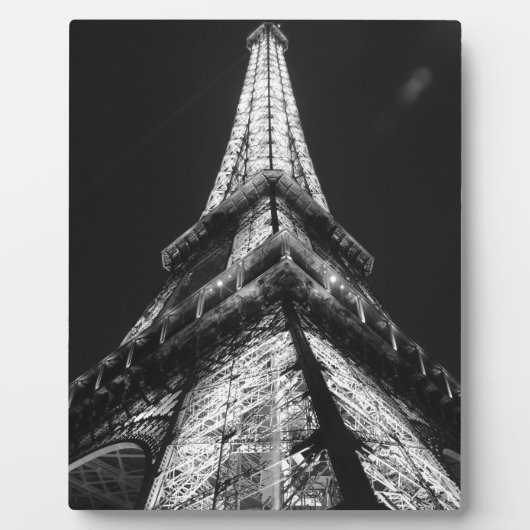 Schwarz-weißer Eiffelturm Paris Europa Reisen Fotoplatte (Vorderseite)
