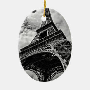 Schwarz-weißer Eiffelturm Paris Europa Reisen Keramik Ornament