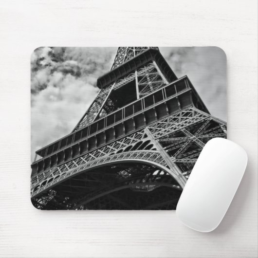 Schwarz-weißer Eiffelturm Paris Europa Reisen Mousepad (Mit Mouse)