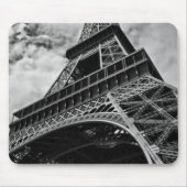 Schwarz-weißer Eiffelturm Paris Europa Reisen Mousepad (Vorne)
