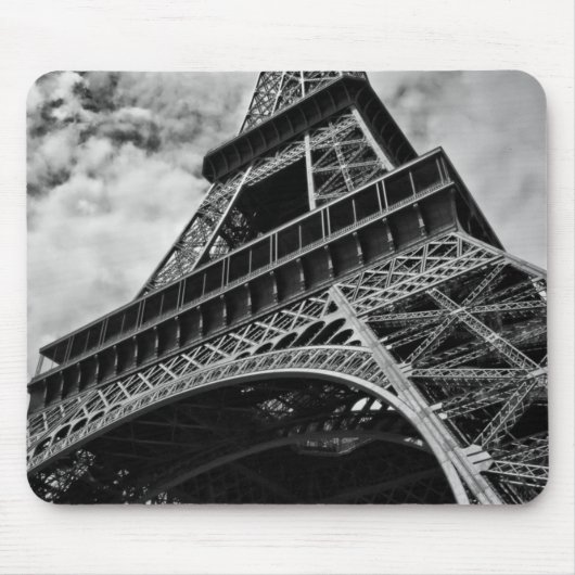 Schwarz-weißer Eiffelturm Paris Europa Reisen Mousepad (Vorne)