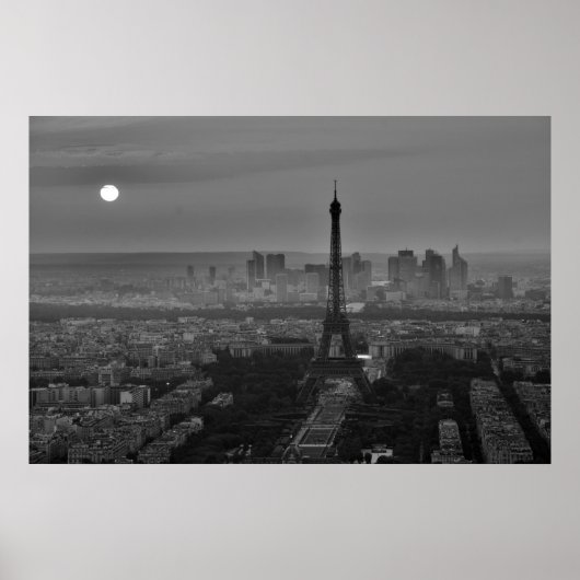 Schwarz-weißer Eiffelturm Paris Europa Reisen Poster (Vorne)