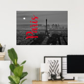 Schwarz-weißer Eiffelturm Paris Europa Reisen Poster (Heimbüro)