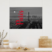 Schwarz-weißer Eiffelturm Paris Europa Reisen Poster (Küche)