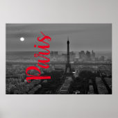 Schwarz-weißer Eiffelturm Paris Europa Reisen Poster (Vorne)
