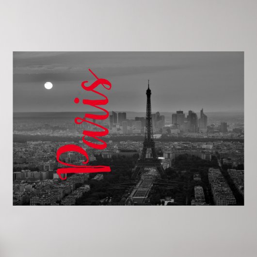 Schwarz-weißer Eiffelturm Paris Europa Reisen Poster (Vorne)