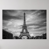 Schwarz-weißer Eiffelturm Paris Europa Reisen Poster (Vorne)