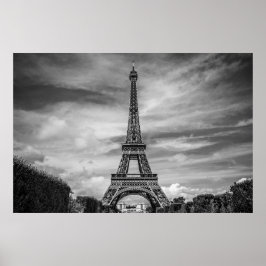 Schwarz-weißer Eiffelturm Paris Europa Reisen Poster