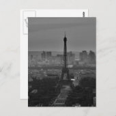 Schwarz-weißer Eiffelturm Paris Europa Reisen Postkarte (Vorne/Hinten)