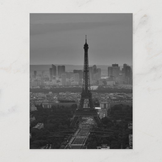 Schwarz-weißer Eiffelturm Paris Europa Reisen Postkarte (Vorderseite)