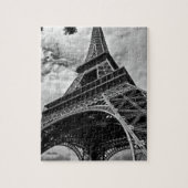 Schwarz-weißer Eiffelturm Paris Europa Reisen Puzzle (Vertikal)