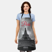 Schwarz-weißer Eiffelturm Paris - Europa Schürze (Getragen)