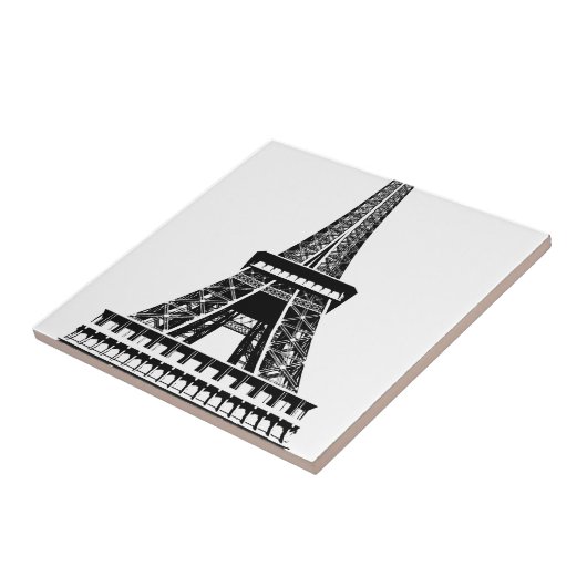 Schwarz-weißer Eiffelturm Paris Kunst, Dichtung un Fliese (Seite)