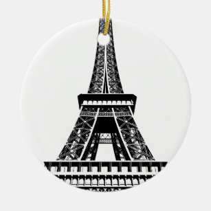 Schwarz-weißer Eiffelturm Paris Kunst, Dichtung un Keramik Ornament