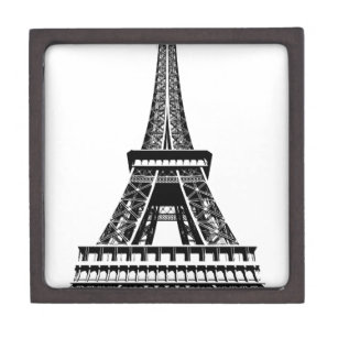 Schwarz-weißer Eiffelturm Paris Kunst, Dichtung un Kiste