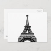 Schwarz-weißer Eiffelturm Paris Kunst, Dichtung un Postkarte (Vorne/Hinten)