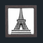 Schwarz-weißer Eiffelturm Paris Kunst, Dichtung un Schachtel<br><div class="desc">Schwarzweiß-Paris-Eiffelturm</div>