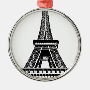 Schwarz-weißer Eiffelturm Paris Kunst, Dichtung un Silbernes Ornament