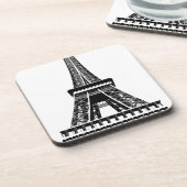Schwarz-weißer Eiffelturm Paris Kunst, Dichtung un Untersetzer (Linke Seite)