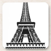 Schwarz-weißer Eiffelturm Paris Kunst, Dichtung un Untersetzer (Vorderseite)