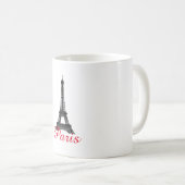 Schwarz-weißer Eiffelturm Paris Liebe Stadtrundgan Kaffeetasse (VorderseiteRechts)