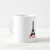 Schwarz-weißer Eiffelturm Paris Liebe Stadtrundgan Kaffeetasse (Vorderseite Links)