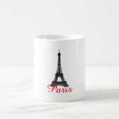 Schwarz-weißer Eiffelturm Paris Liebe Stadtrundgan Kaffeetasse (Mittel)