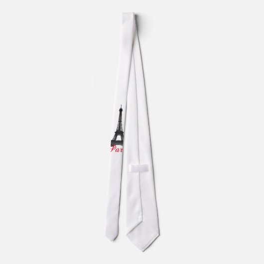 Schwarz-weißer Eiffelturm Paris Liebe Stadtrundgan Krawatte (Rückseite)