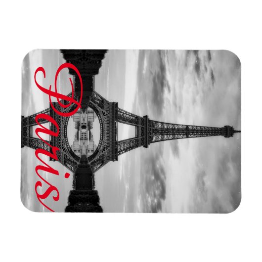 Schwarz-weißer Eiffelturm Paris Liebe Stadtrundgan Magnet (Horizontal)