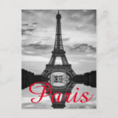 Schwarz-weißer Eiffelturm Paris Liebe Stadtrundgan Postkarte (Vorderseite)