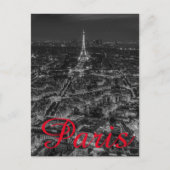 Schwarz-weißer Eiffelturm Paris Stadt Französisch  Postkarte (Vorderseite)