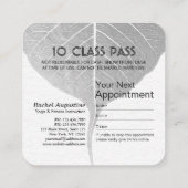 Schwarz-weißer einbeiniger King-Pigeon-Yoga-Class- Treuekarte (Rückseite)