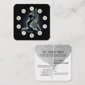 Schwarz-weißer einbeiniger King-Pigeon-Yoga-Class- Treuekarte (Vorne/Hinten)