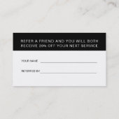 Schwarz-weißer einfacher QR-Code 2 in 1 Visitenkarte (Rückseite)