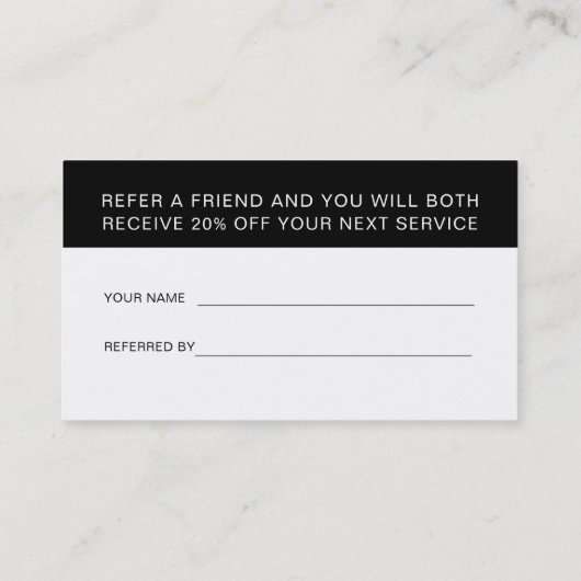 Schwarz-weißer einfacher QR-Code 2 in 1 Visitenkarte (Rückseite)